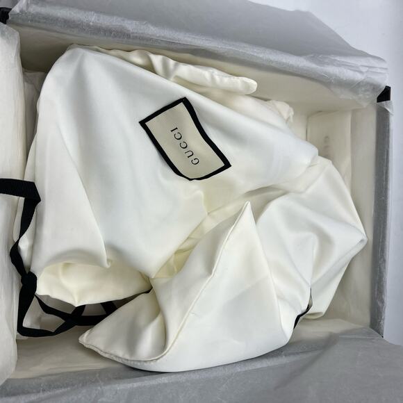 Gucci Marmont GG Platform Sandals Size 42 US 12 Black Leather Logo Block Heel - Picture 10 of 14